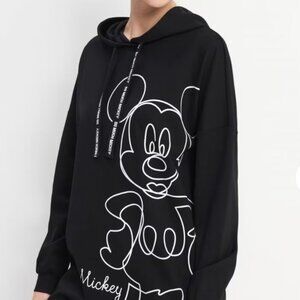 Black Long Sleeve Dress with Unique Graphic Mickey Mouse Design perfect for fall